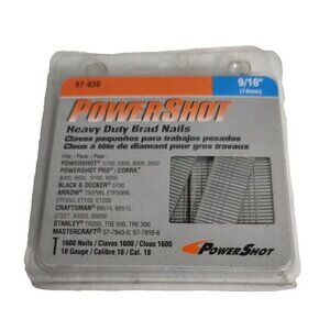 PowerShot Heavy Duty Brad Nails Head Diametermetal 9/16 18 gauge